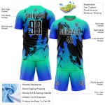 Jersey Uniform Sublimation Blue Custom Soccer Splash Black-Thunder Aqua Jersey Uniform Sublimation Blue Custom Soccer Splash Black-Thunder Aqua