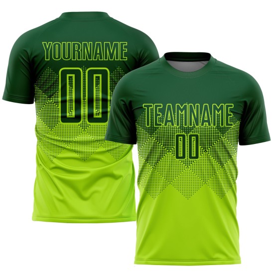 Sublimation Jersey Green Soccer Neon Green Custom Uniform Sublimation Jersey Green Soccer Neon Green Custom Uniform