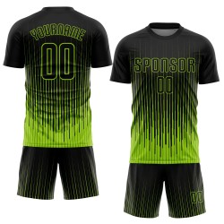 Black Custom Soccer Jersey Uniform Green Sublimation Neon Black Custom Soccer Jersey Uniform Green Sublimation Neon