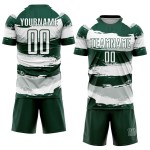 White Custom Sublimation Uniform Green Jersey Soccer White Custom Sublimation Uniform Green Jersey Soccer