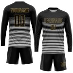 Uniform Custom Gold Soccer Black Jersey Black-Old Sublimation Uniform Custom Gold Soccer Black Jersey Black-Old Sublimation