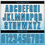 Gradient Blue-Black Sublimation Sky Soccer White Uniform Jersey Line Custom Gradient Blue-Black Sublimation Sky Soccer White Uniform Jersey Line Custom