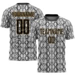 Black Sublimation Custom Gold Snakeskin Black-Old Soccer Uniform Jersey Black Sublimation Custom Gold Snakeskin Black-Old Soccer Uniform Jersey