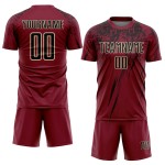Jersey Soccer Black-Cream Uniform Sublimation Crimson Custom Jersey Soccer Black-Cream Uniform Sublimation Crimson Custom