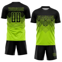 Jersey Neon Black Soccer Uniform Sublimation Green Custom Jersey Neon Black Soccer Uniform Sublimation Green Custom