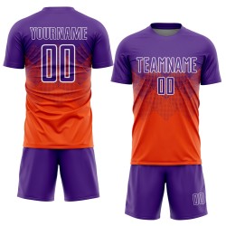 Sublimation Jersey Soccer Custom Purple-White Uniform Orange Sublimation Jersey Soccer Custom Purple-White Uniform Orange