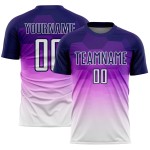 Dark Pattern Hexagons Sublimation Soccer Jersey Uniform Gradient Custom White Purple Dark Pattern Hexagons Sublimation Soccer Jersey Uniform Gradient Custom White Purple