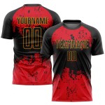 Red-Gold Custom Jersey Sublimation Soccer Uniform Black Red-Gold Custom Jersey Sublimation Soccer Uniform Black