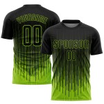Black Custom Soccer Jersey Uniform Green Sublimation Neon Black Custom Soccer Jersey Uniform Green Sublimation Neon