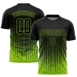 Black Custom Soccer Jersey Uniform Green Sublimation Neon