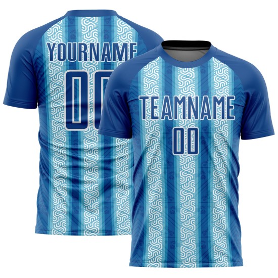 Light Custom Blue-White Ethnic Jersey Sublimation Soccer Stripes Uniform Blue Light Custom Blue-White Ethnic Jersey Sublimation Soccer Stripes Uniform Blue