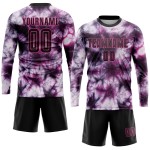 Sublimation Black-Pink Jersey Dye Uniform Tie Custom Soccer Sublimation Black-Pink Jersey Dye Uniform Tie Custom Soccer