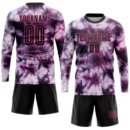 Sublimation Black-Pink Jersey Dye Uniform Tie Custom Soccer Sublimation Black-Pink Jersey Dye Uniform Tie Custom Soccer