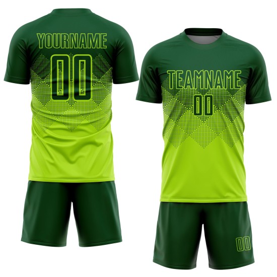 Sublimation Jersey Green Soccer Neon Green Custom Uniform Sublimation Jersey Green Soccer Neon Green Custom Uniform