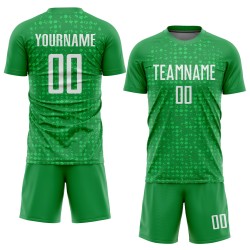 Sublimation Uniform White Green Soccer Custom Kelly Jersey Sublimation Uniform White Green Soccer Custom Kelly Jersey