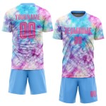 Dye Uniform Tie Custom Sublimation Pink-Light Soccer Jersey Blue Dye Uniform Tie Custom Sublimation Pink-Light Soccer Jersey Blue