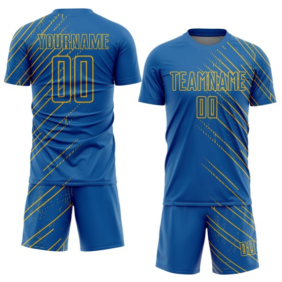 Uniform Jersey Soccer Sublimation Blue Lines Gold Custom Uniform Jersey Soccer Sublimation Blue Lines Gold Custom