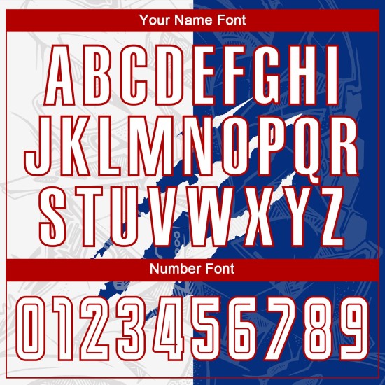 Sublimation White Graffiti Pattern Jersey Uniform Royal-Red Custom Soccer Scratch Sublimation White Graffiti Pattern Jersey Uniform Royal-Red Custom Soccer Scratch