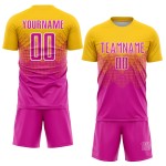Custom Gold Jersey Deep Sublimation Pink-White Soccer Uniform Custom Gold Jersey Deep Sublimation Pink-White Soccer Uniform