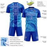 Sublimation Jersey Blue Thunder Sky Fluid Abstract Blue-White Uniform Soccer Custom Sublimation Jersey Blue Thunder Sky Fluid Abstract Blue-White Uniform Soccer Custom