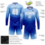 White-Royal Fade Sublimation Custom Light Long Jersey Uniform Fashion Blue Sleeve Soccer White-Royal Fade Sublimation Custom Light Long Jersey Uniform Fashion Blue Sleeve Soccer