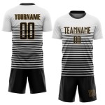 Uniform Black-Old Jersey Soccer Sublimation White Custom Gold Uniform Black-Old Jersey Soccer Sublimation White Custom Gold