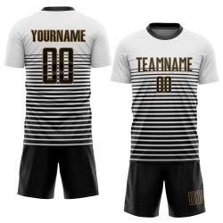 Uniform Black-Old Jersey Soccer Sublimation White Custom Gold