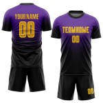 Purple Gold-Black Sublimation Custom Fashion Soccer Uniform Jersey Fade Purple Gold-Black Sublimation Custom Fashion Soccer Uniform Jersey Fade
