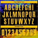 Sublimation Uniform Gold-Royal Jersey Soccer Custom Figure Sublimation Uniform Gold-Royal Jersey Soccer Custom Figure