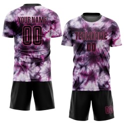 Sublimation Black-Pink Jersey Dye Uniform Tie Custom Soccer Sublimation Black-Pink Jersey Dye Uniform Tie Custom Soccer