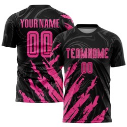 Soccer Sublimation Custom Uniform Pink Black Jersey