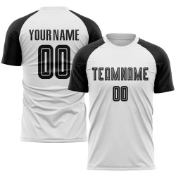 White Black Uniform Sublimation Jersey Custom Soccer