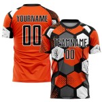 Soccer Orange Custom Uniform Black-White Sublimation Jersey Soccer Orange Custom Uniform Black-White Sublimation Jersey