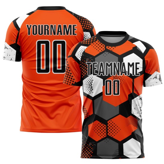 Soccer Orange Custom Uniform Black-White Sublimation Jersey Soccer Orange Custom Uniform Black-White Sublimation Jersey