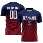 Uniform Custom Jersey Navy White-Crimson Soccer Sublimation Uniform Custom Jersey Navy White-Crimson Soccer Sublimation