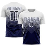 White Soccer Navy Sublimation Uniform Custom Jersey White Soccer Navy Sublimation Uniform Custom Jersey