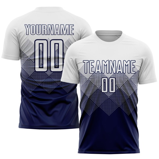 White Soccer Navy Sublimation Uniform Custom Jersey White Soccer Navy Sublimation Uniform Custom Jersey