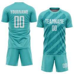Sublimation Jersey Aqua Uniform Custom Soccer White Sublimation Jersey Aqua Uniform Custom Soccer White