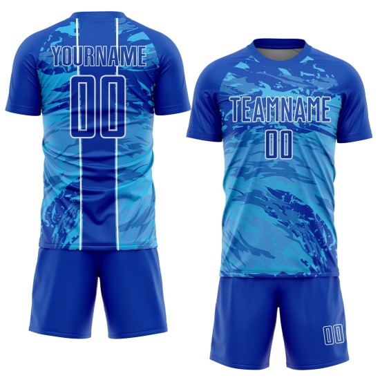 Sublimation Jersey Blue Thunder Sky Fluid Abstract Blue-White Uniform Soccer Custom Sublimation Jersey Blue Thunder Sky Fluid Abstract Blue-White Uniform Soccer Custom