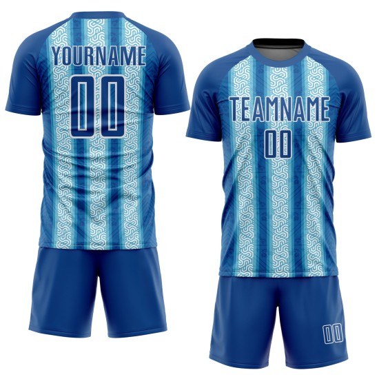 Light Custom Blue-White Ethnic Jersey Sublimation Soccer Stripes Uniform Blue Light Custom Blue-White Ethnic Jersey Sublimation Soccer Stripes Uniform Blue