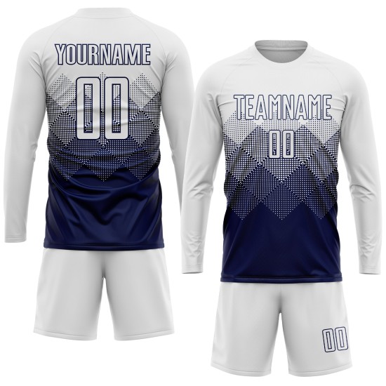 White Soccer Navy Sublimation Uniform Custom Jersey White Soccer Navy Sublimation Uniform Custom Jersey