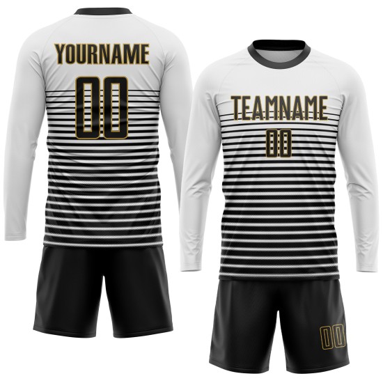 Uniform Black-Old Jersey Soccer Sublimation White Custom Gold Uniform Black-Old Jersey Soccer Sublimation White Custom Gold