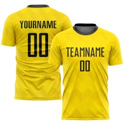 Uniform Custom Black Soccer Jersey Gold Sublimation