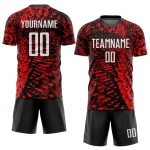 Uniform Red Sublimation Soccer Custom Jersey Black-White Uniform Red Sublimation Soccer Custom Jersey Black-White