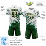Abstract Green Art White Splash Sublimation Custom Green-Gold Uniform Kelly Soccer Jersey Fragment Abstract Green Art White Splash Sublimation Custom Green-Gold Uniform Kelly Soccer Jersey Fragment