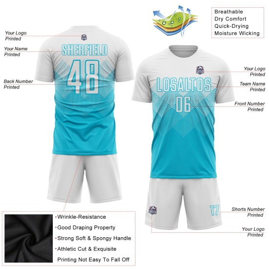 Blue Lakes Sublimation Soccer Uniform White Jersey Custom Blue Lakes Sublimation Soccer Uniform White Jersey Custom