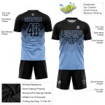 Custom Sublimation Black Jersey Uniform Soccer Blue Light Custom Sublimation Black Jersey Uniform Soccer Blue Light