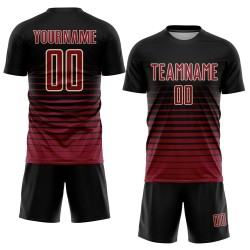Maroon-Cream Black Uniform Fashion Fade Soccer Sublimation Pinstripe Custom Jersey Maroon-Cream Black Uniform Fashion Fade Soccer Sublimation Pinstripe Custom Jersey