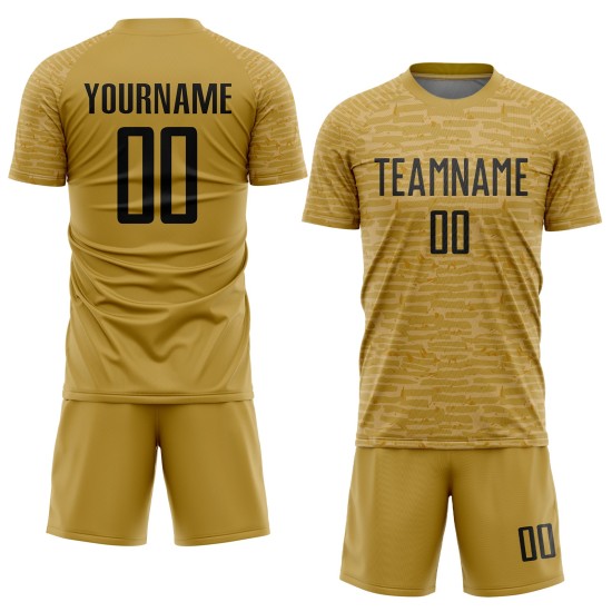 Jersey Old Custom Black Soccer Gold Sublimation Uniform Jersey Old Custom Black Soccer Gold Sublimation Uniform
