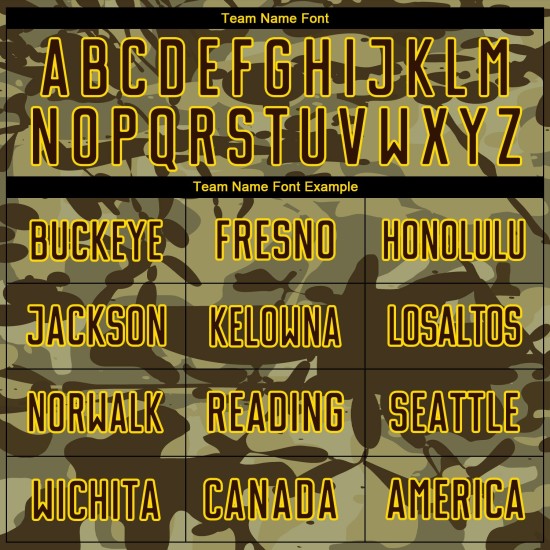 Jersey Brown-Gold Camo Salute Sublimation Soccer Custom Service Uniform To Jersey Brown-Gold Camo Salute Sublimation Soccer Custom Service Uniform To